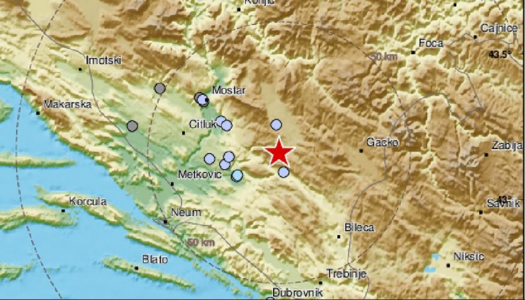 Potres pogodio BiH, epicentar kod Mostara