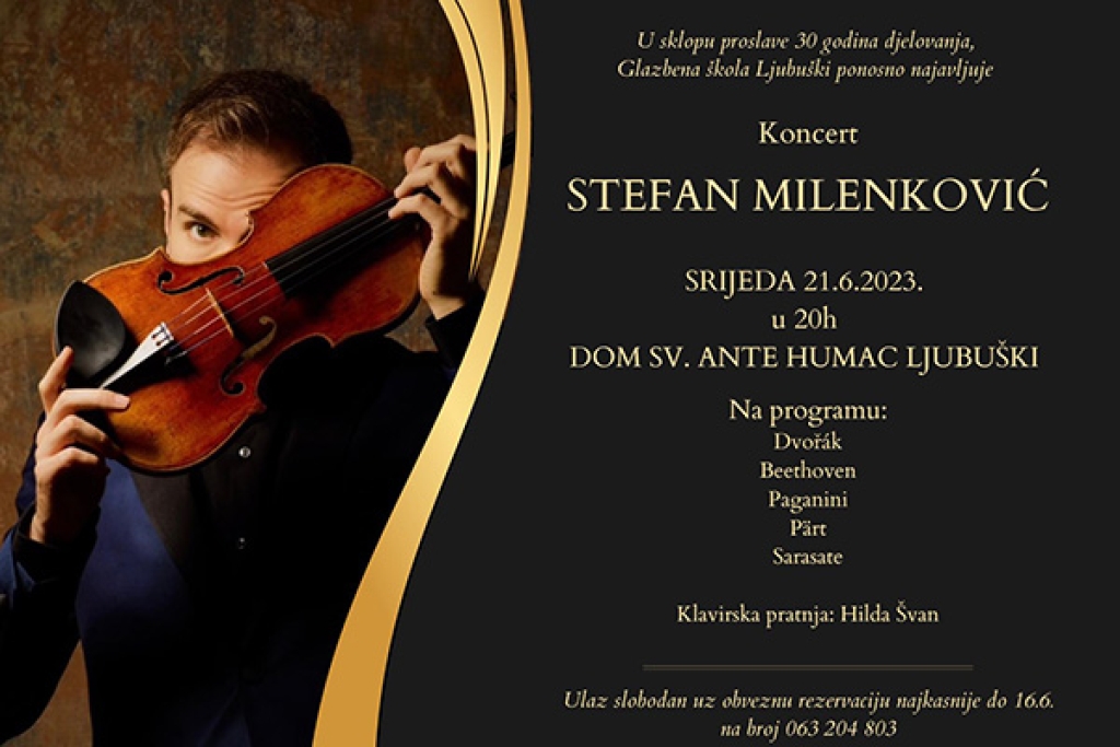 Najava: Još danas rezervacije za koncert Stefana Milenkovića u Ljubuškom