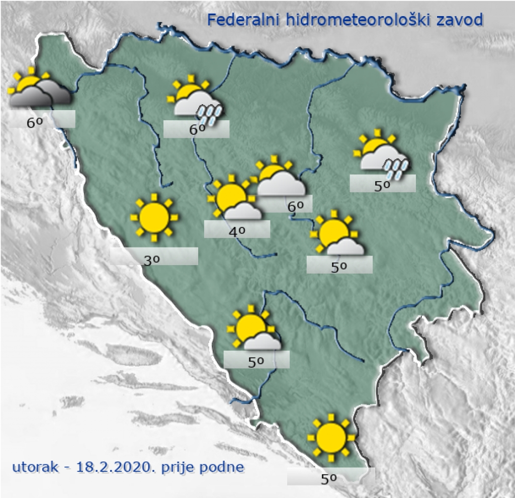 Danas u Hercegovini pretežno sunčano