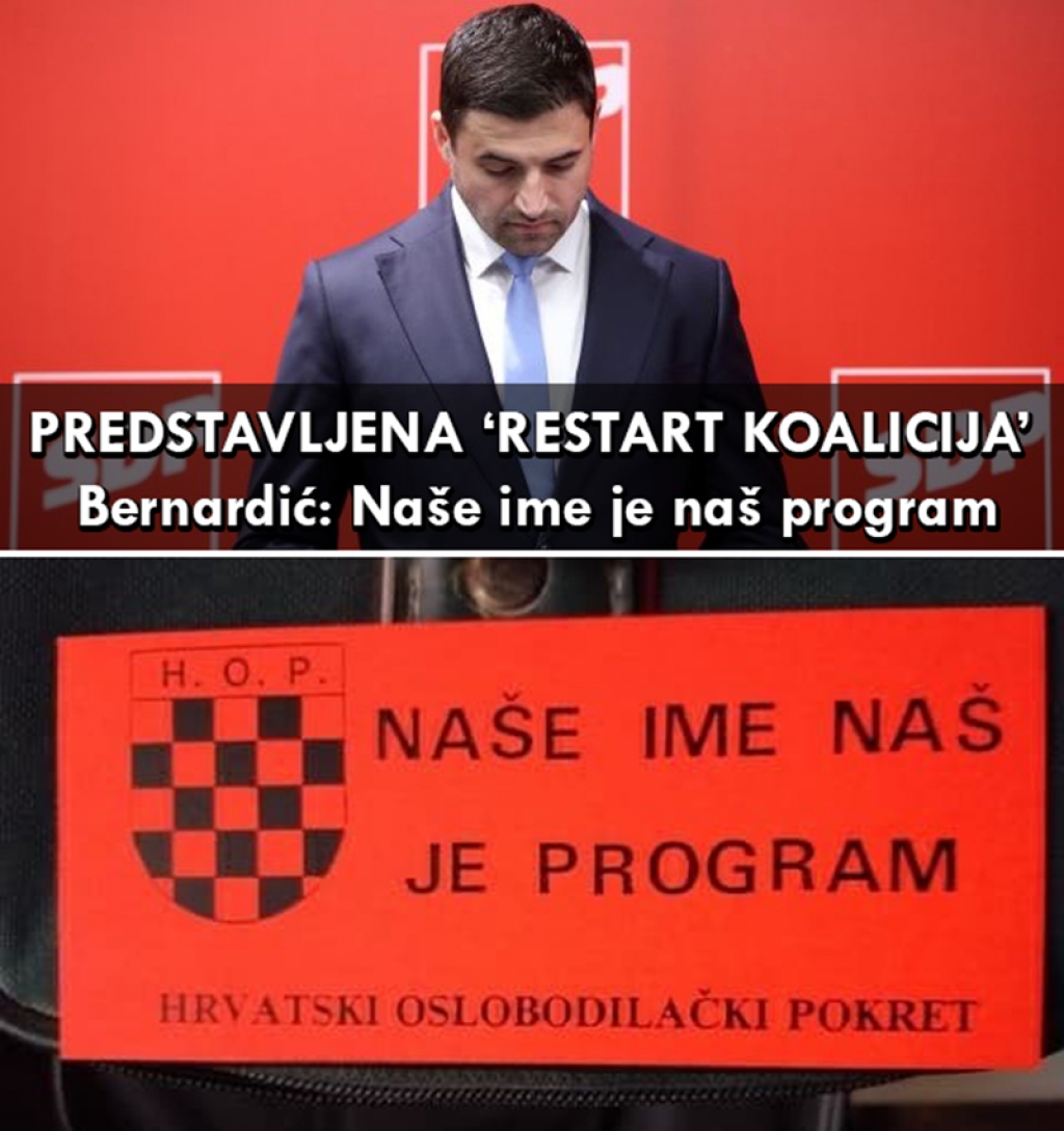 Restartiranje &quot;Restart koalicije&quot;: Na izbore izlazi sa sloganom Pavelićeve stranke kojeg je osmislio Ljubušak