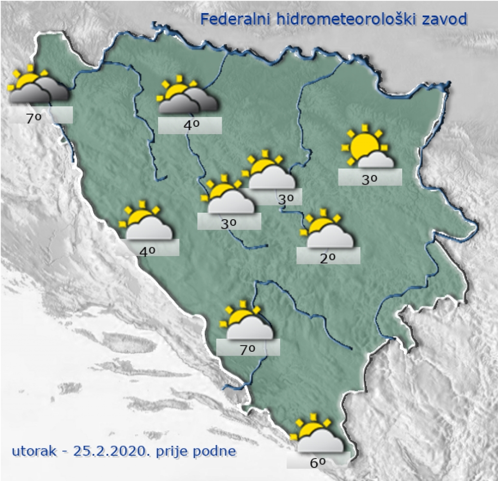 Danas će u Hercegovini prevladavati sunčano vrijeme uz malu do umjerenu oblačnost