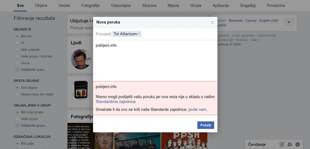 Facebook blokirao stranicu o pobijenim hercegovačkim franjevcima