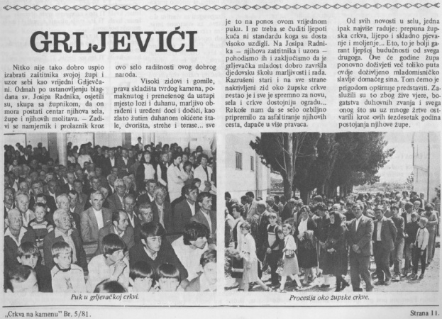 Iz nedavne prošlosti ljubuškog kraja: Grljevići za blagdan svog zaštitnika 1981. godine