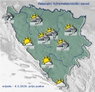 U Hercegovini umjereno oblačno, ponegdje može pasti i malo kiše