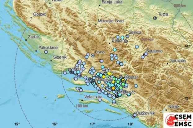 Potres uznemirio Hercegovinu i Dalmaciju