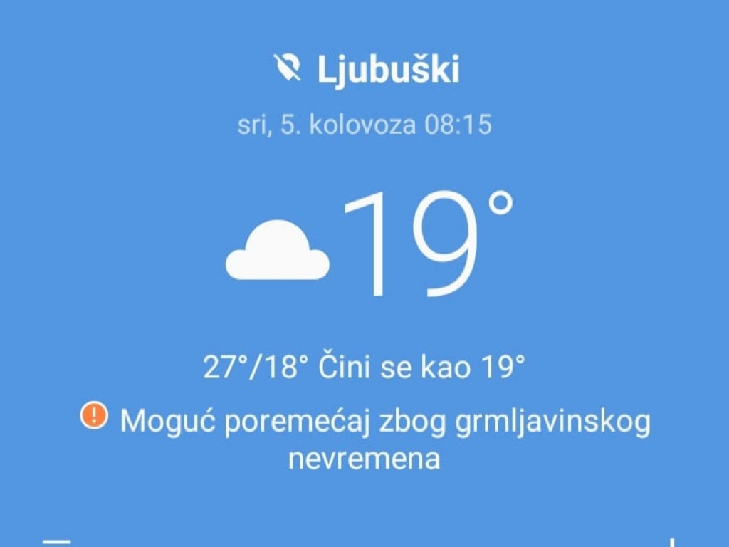 Narednih dana u BiH oblačno s kišom