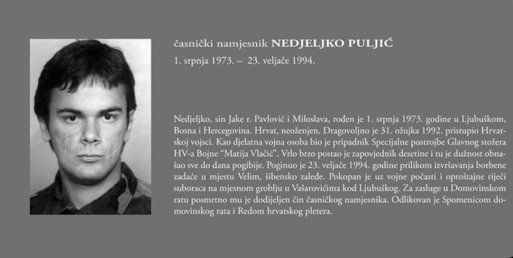 In memoriam: Heroj Domovinskog rata Nedjeljko Puljić