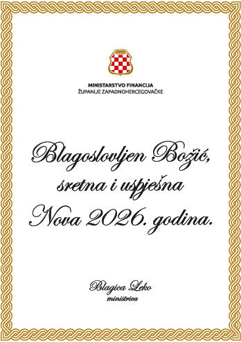 Cestitka Ministarstvo financija cetvrtina stranice