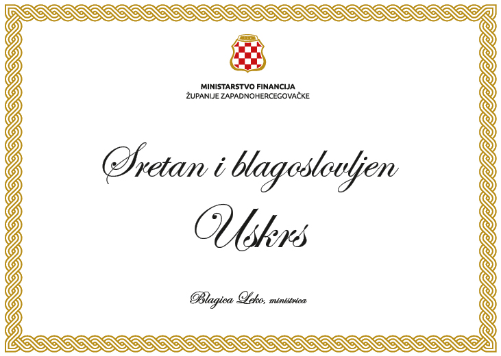 Uskrs Ministarstvo financija pola stranice