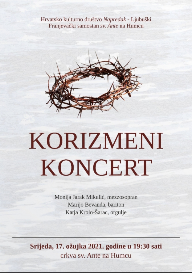 Najava: Korizmeni koncert na Humcu