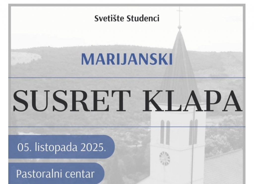 Župa Studenci: U nedjelju “Marijanski susret klapa” u Pastoralnom centru
