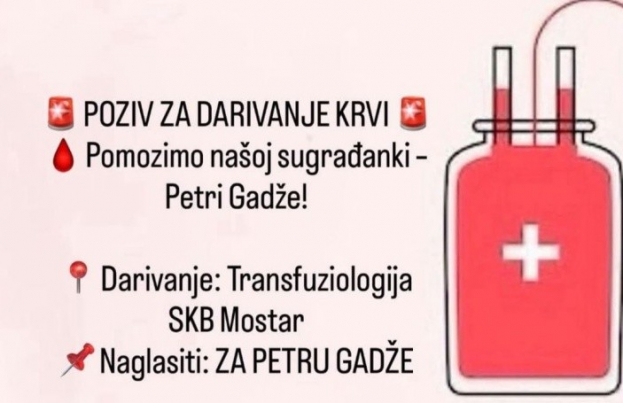 Hitno potrebna krv za djevojčicu stradalu u nesreći kod Čapljine