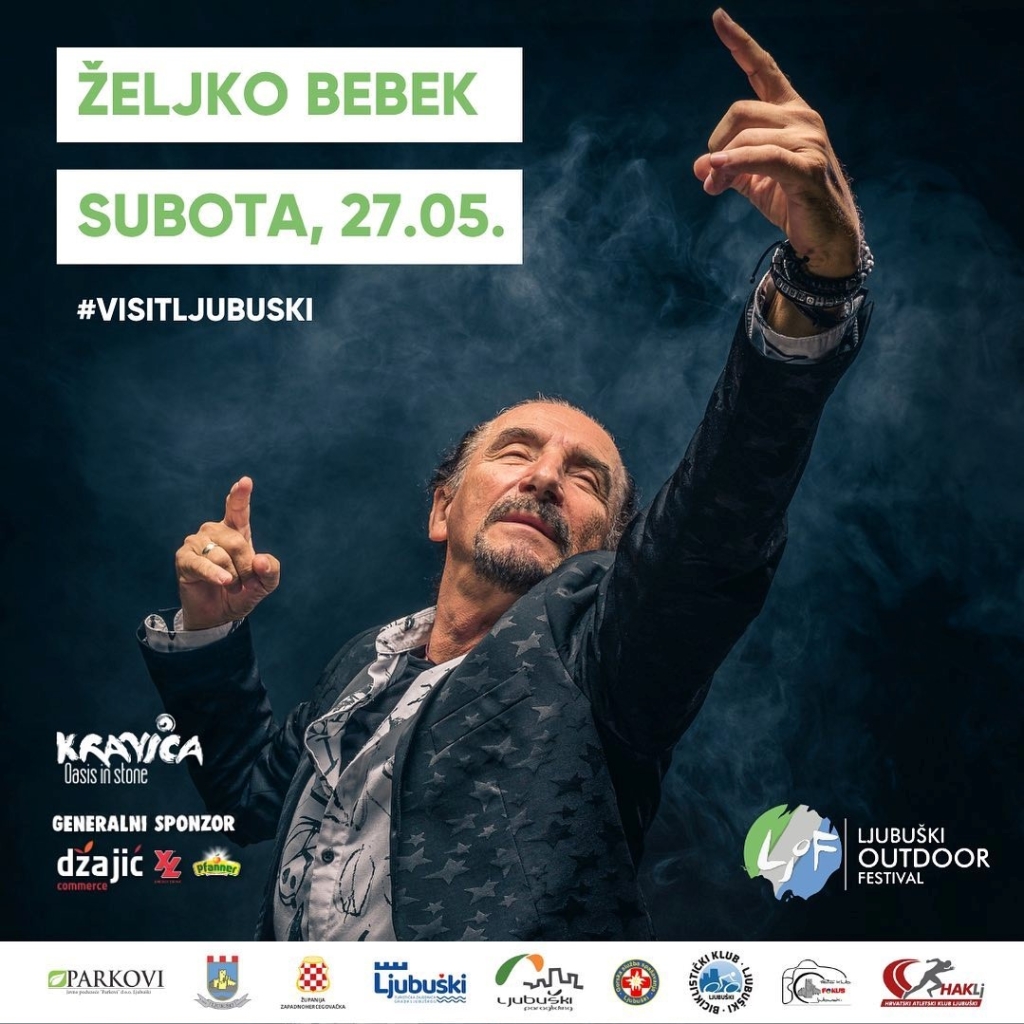 Željko Bebek na Kravici, besplatan koncert u subotu 27.5.