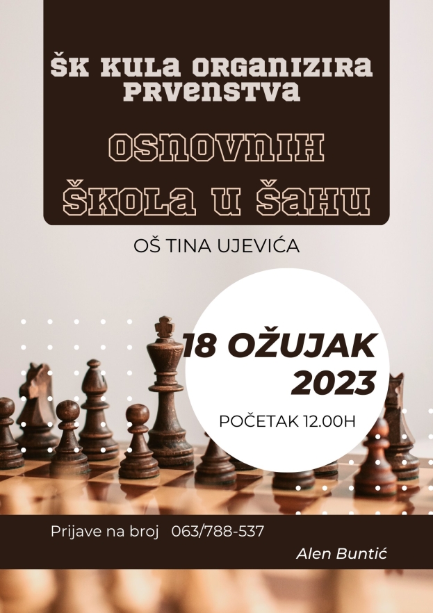 Šahovski klub Kula Ljubuški organizira prvenstvo  u OŠ Tina Ujevića