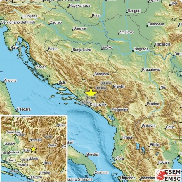 Snažan potres pogodio Hercegovinu