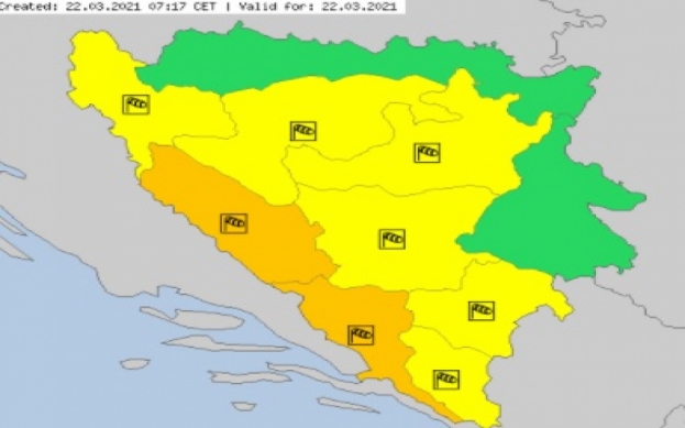 Upaljen meteoalarm za područje Hercegovine