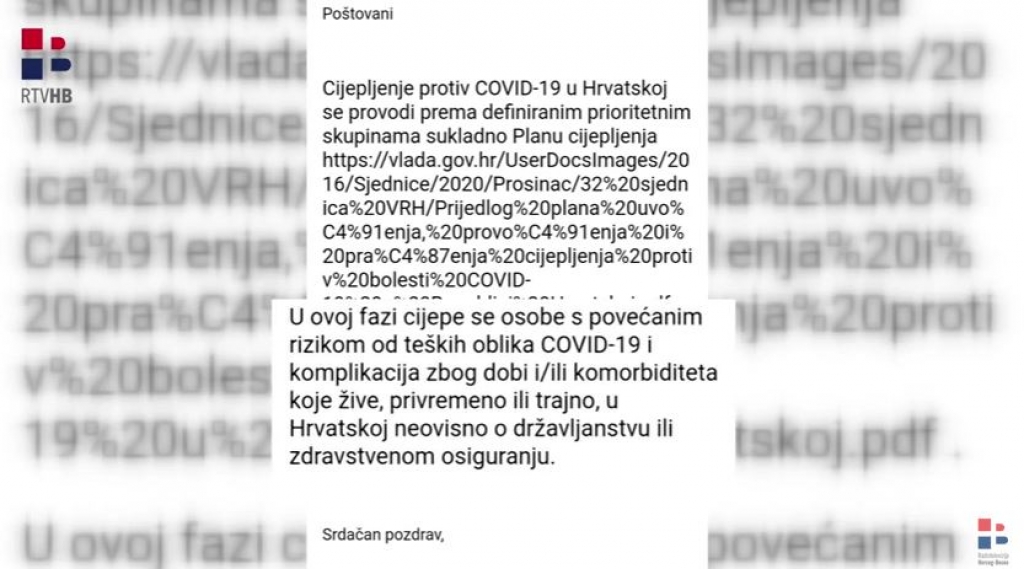 Ništa od cijepljenja bh. građana u Hrvatskoj [video]