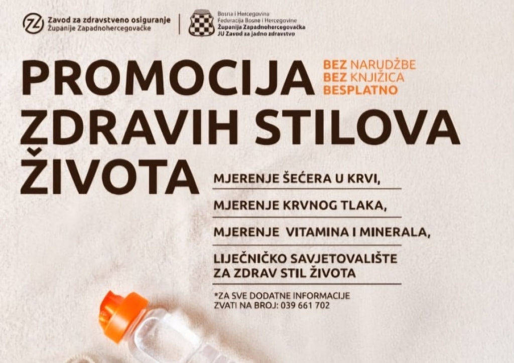 Građani ŽZH pozvani na besplatne zdravstvene preglede i savjetovanje