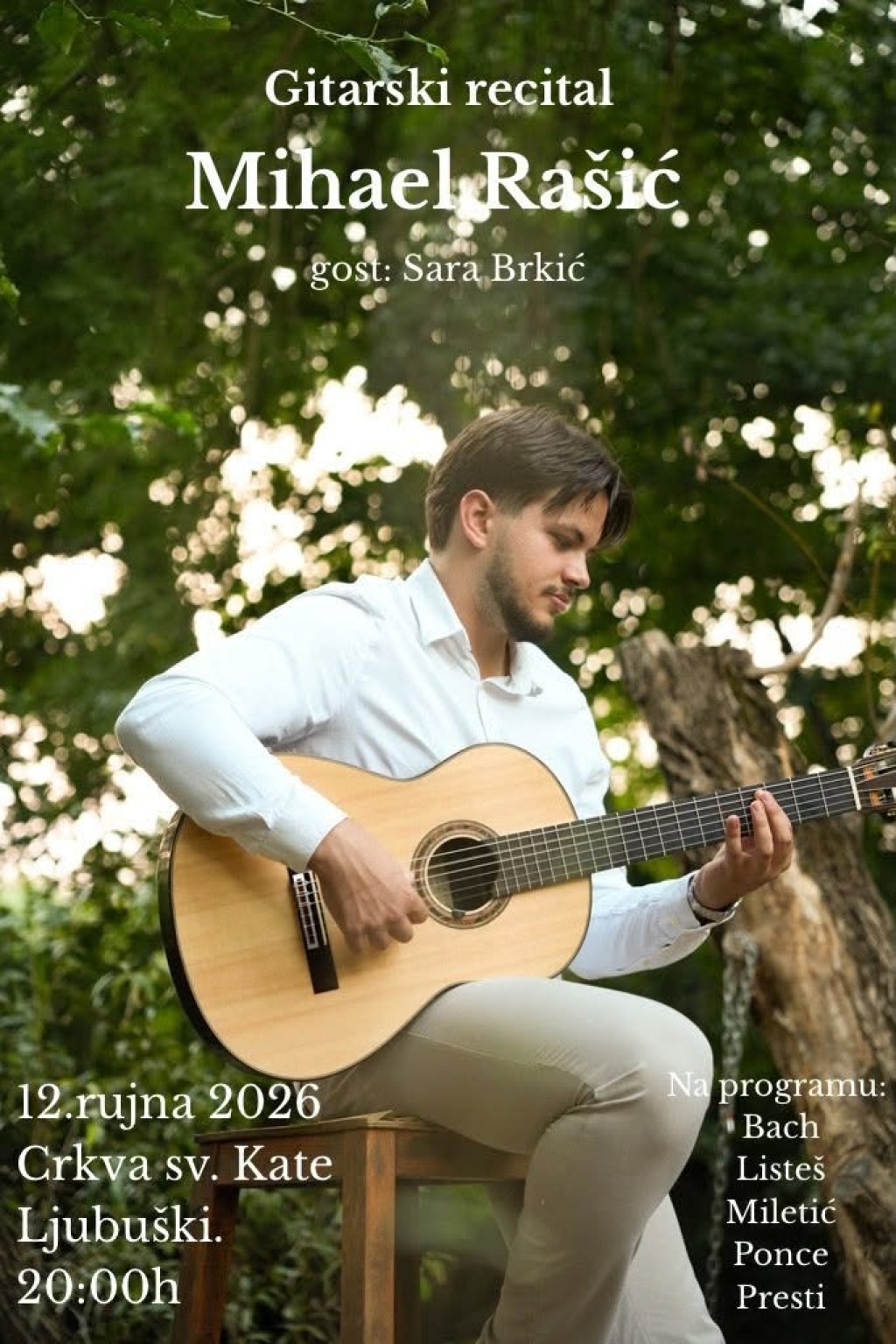 NAJAVA: U subotu gitarski recital Mihaela Rašića u Ljubuškom