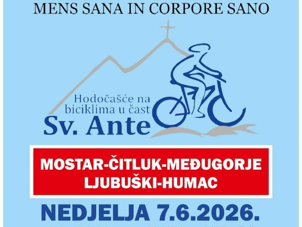 Tradicionalna biciklijada u čast sv. Ante: Spajaju se ekipe iz Ljubu&scaron;kog, Čitluka i Mostara