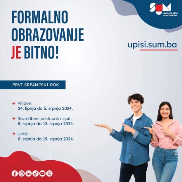 Prijave za upis na Sveučilište u Mostaru počinju 24. lipnja