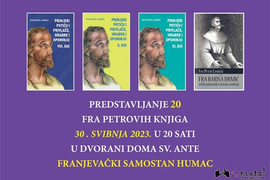 NAJAVA: U utorak predstavljanje 20 knjiga fra Petra Ljubičića