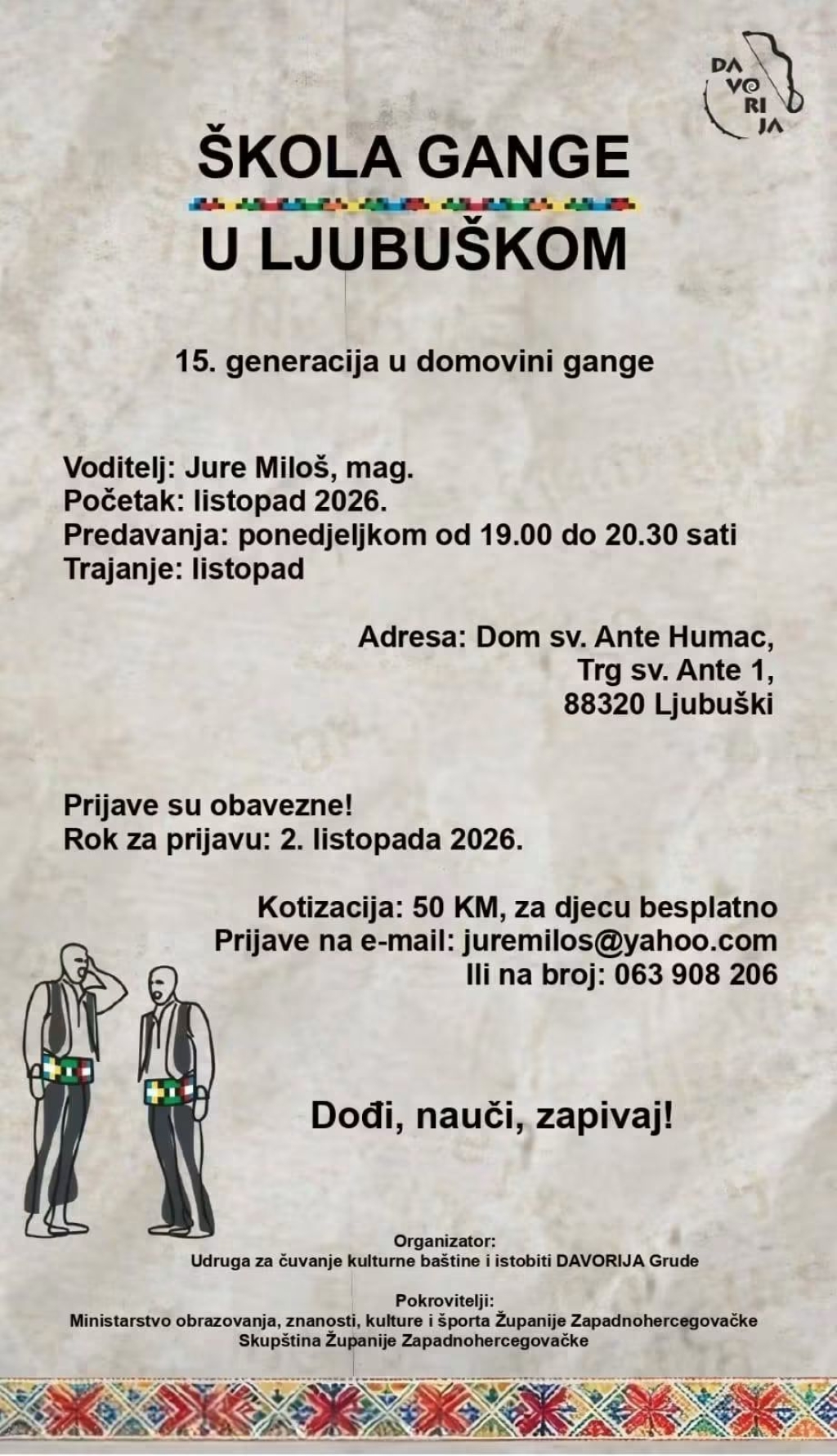 Škola gange u Ljubuškom: Upisi u 15. generaciju počinju u listopadu