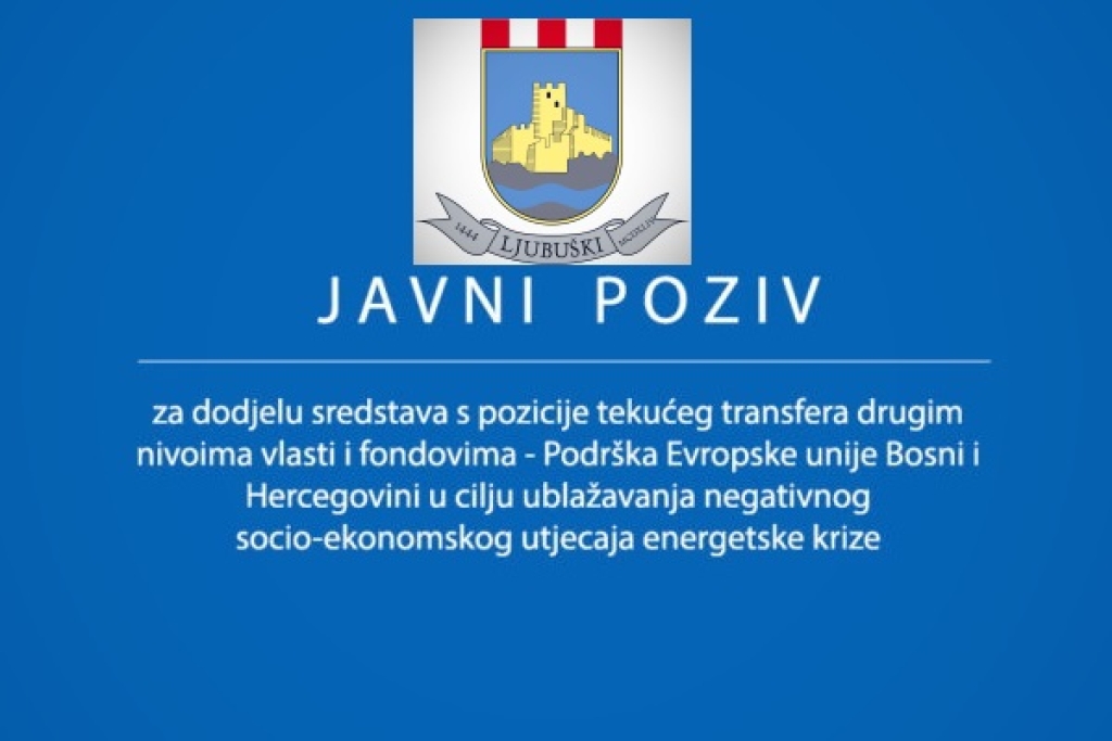 Obavijest iz Gradske uprave vezano za Javni poziv iz kategorija energetski siromašnih kućanstava