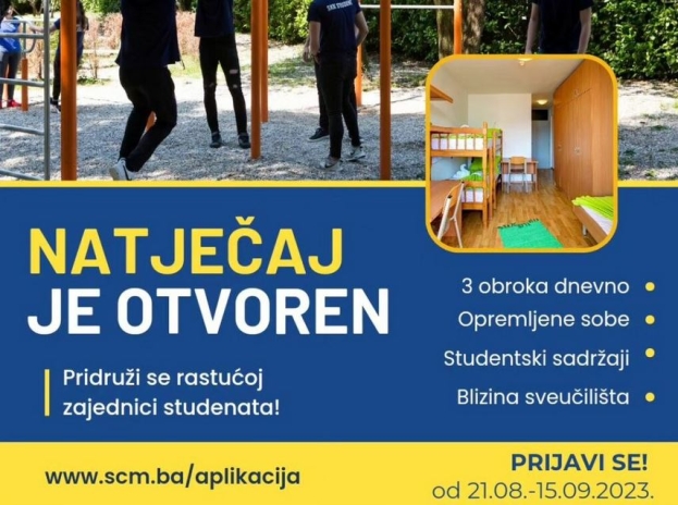 Natječaj za prijem studenata (brucoša) u Studentski centar Sveučilišta u Mostaru