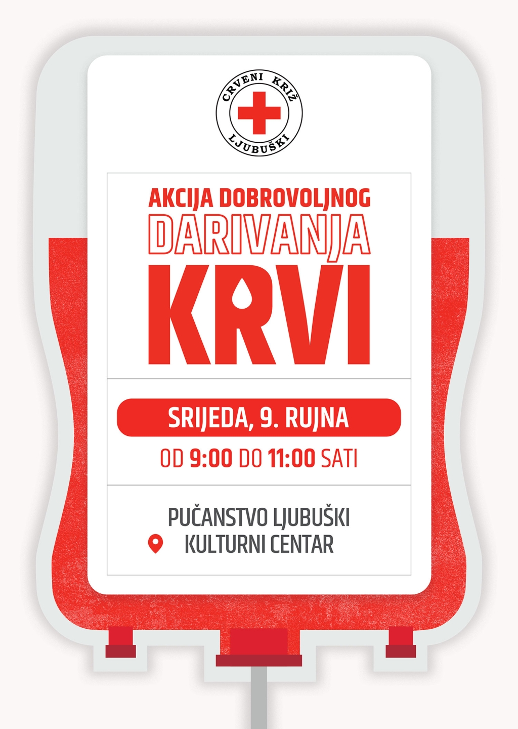 Poziv pučanstvu Ljubuškoga na akciju dobrovoljnog darivanja krvi