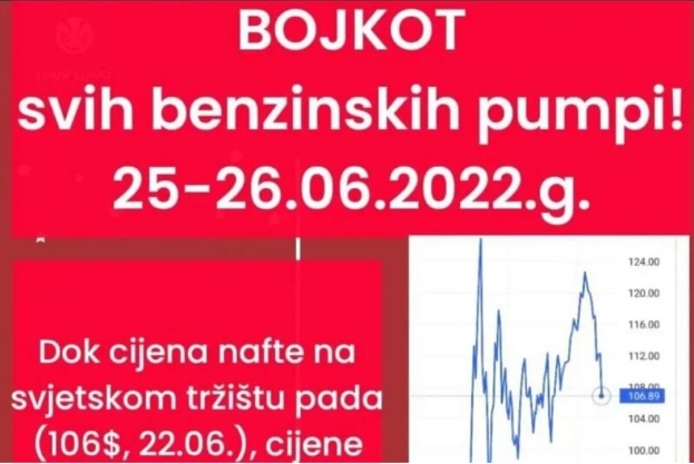 Građani BiH na Facebooku pozivaju na bojkot svih benzinskih crpki za vikend