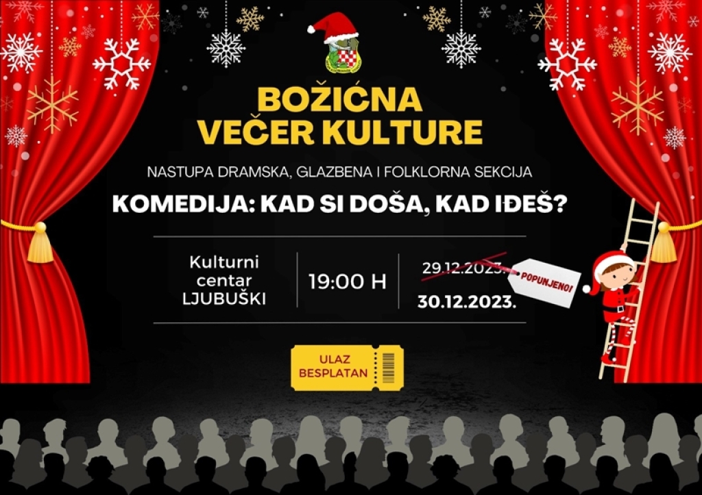 Zbog velikog zanimanja komedija:“Kad si doša, kad iđeš?“ bit će prikazana dva dana zaredom