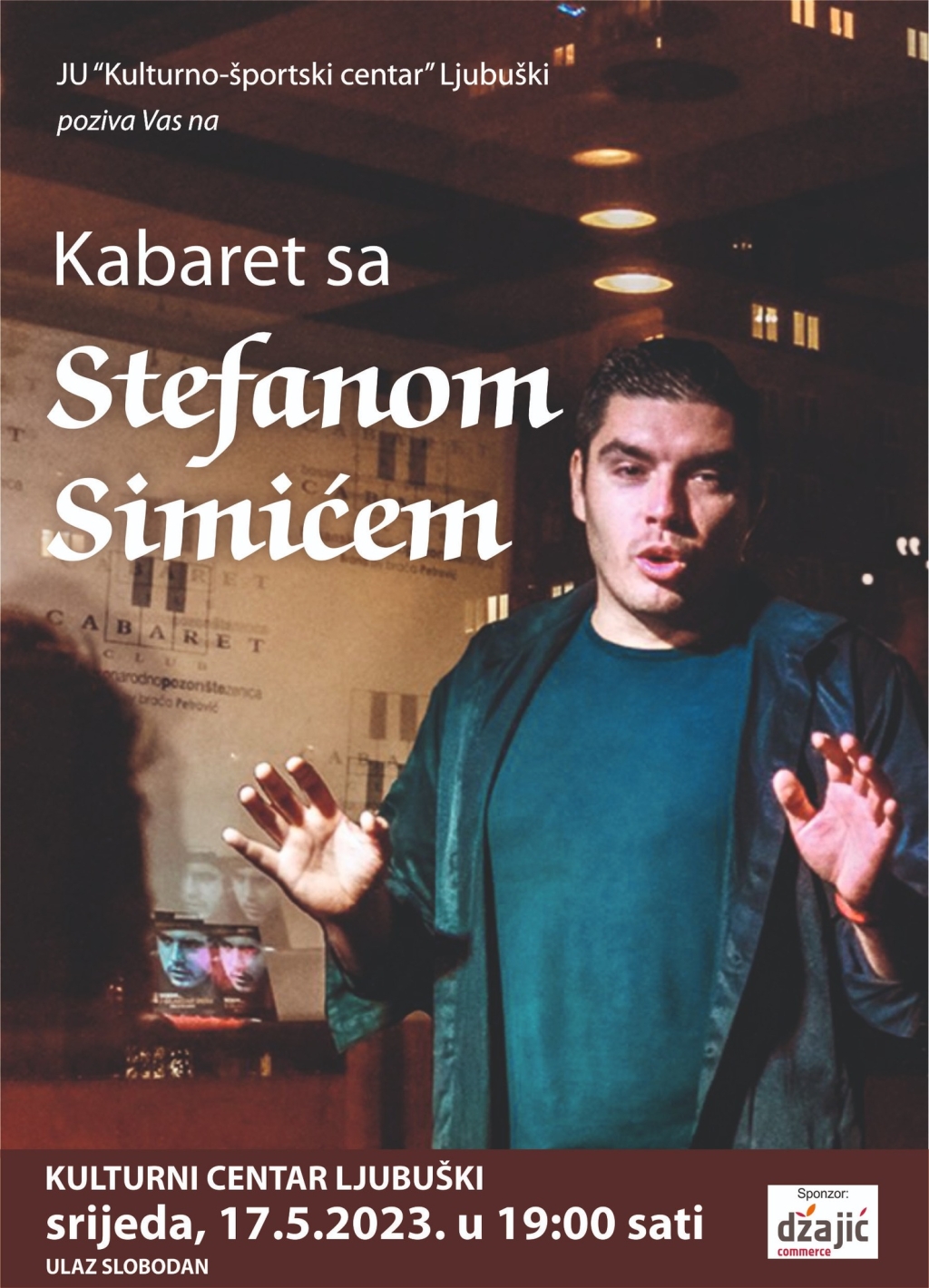 NAJAVA: Kabaret sa Stefanom Simićem u Kulturnom centru u Ljubuškom