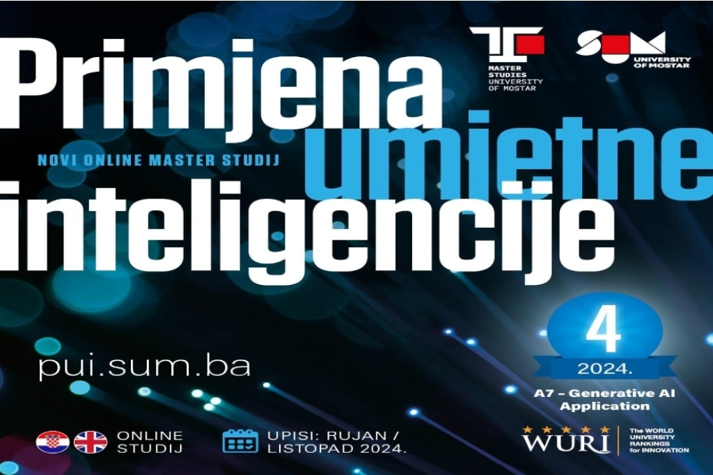 Inovativno obrazovanje: Od jeseni na SUM-u online studij „Primjena umjetne inteligencije“