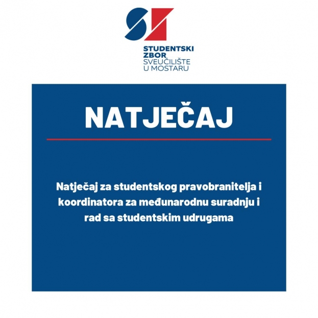 Natječaj za studentskog pravobranitelja i koordinatora za međunarodnu suradnju i rad sa studentskim udrugama