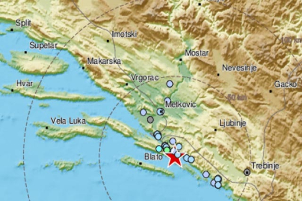 Potres pogodio jug Hrvatske, a osjetio se i u Hercegovini