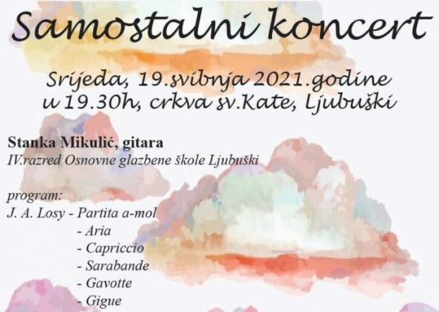 Večeras koncert Stanke Mikulić i Mihaela Rašića u crkvi sv. Kate u Ljubuškom