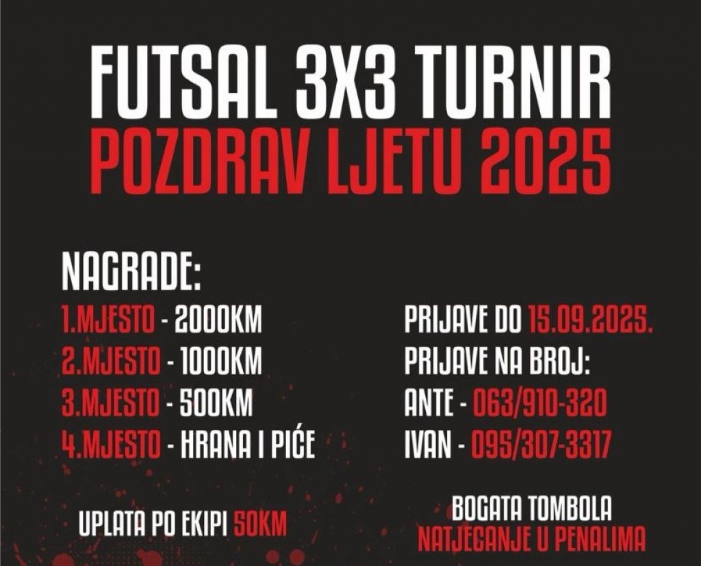 Futsal turnir 3×3 “Pozdrav ljetu” u Lisicama, zbog velikog interesa trajati će četiri dana