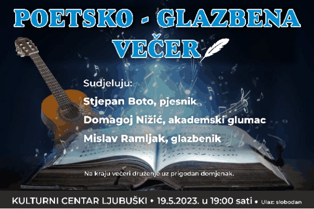 Najava: Poetsko-glazbena večer u petak u Ljubuškom