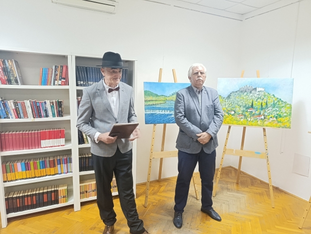 FOTO: U Knjižnici Ljubu&scaron;ki otvorena samostalna izložba slika Srećka Sli&scaron;kovića