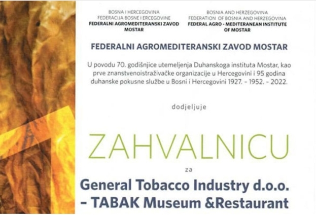 Tabak dobio nagradu za osnivanje prvog muzeja duhana u Hercegovini