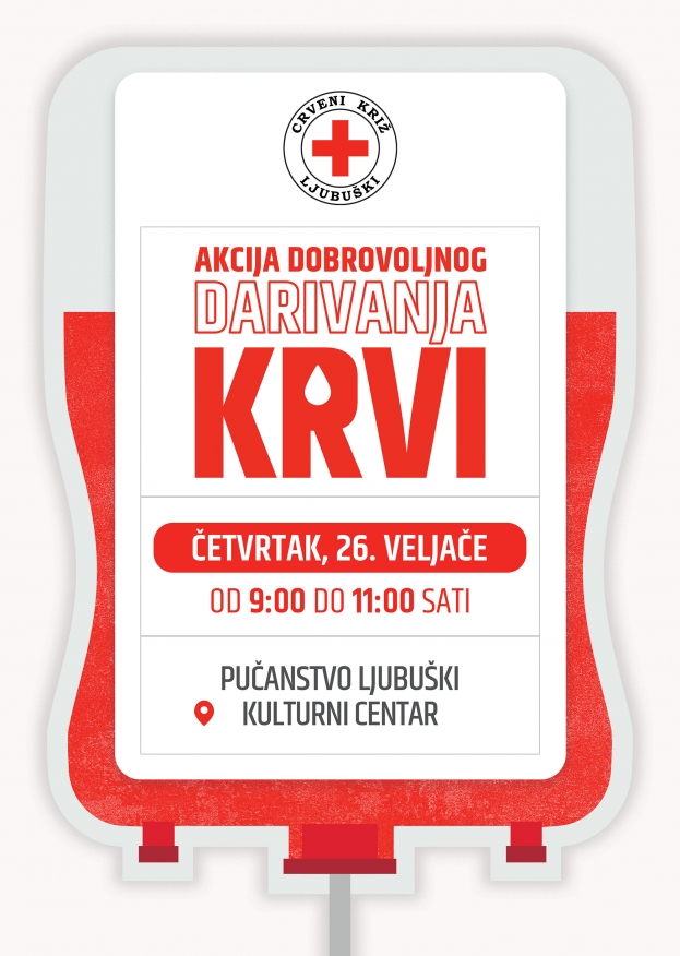 Akcija dobrovoljnog darivanja krvi za pučanstvo Ljubu&scaron;koga