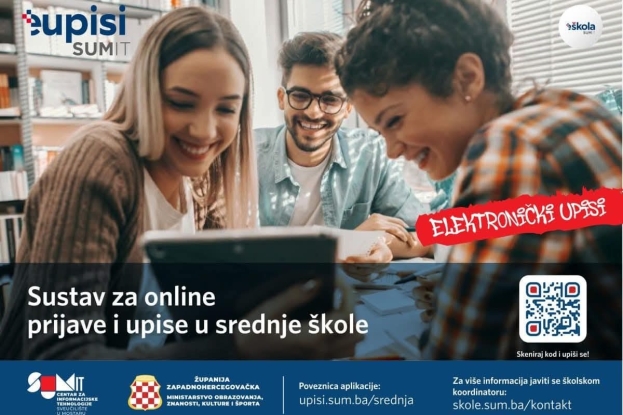Upisi u prve razrede srednjih &scaron;kola u Županiji Zapadnohercegovačkoj