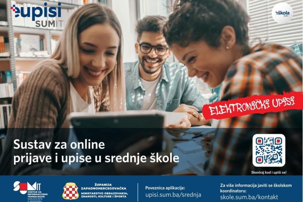 Upisi u prve razrede srednjih &scaron;kola u Županiji Zapadnohercegovačkoj