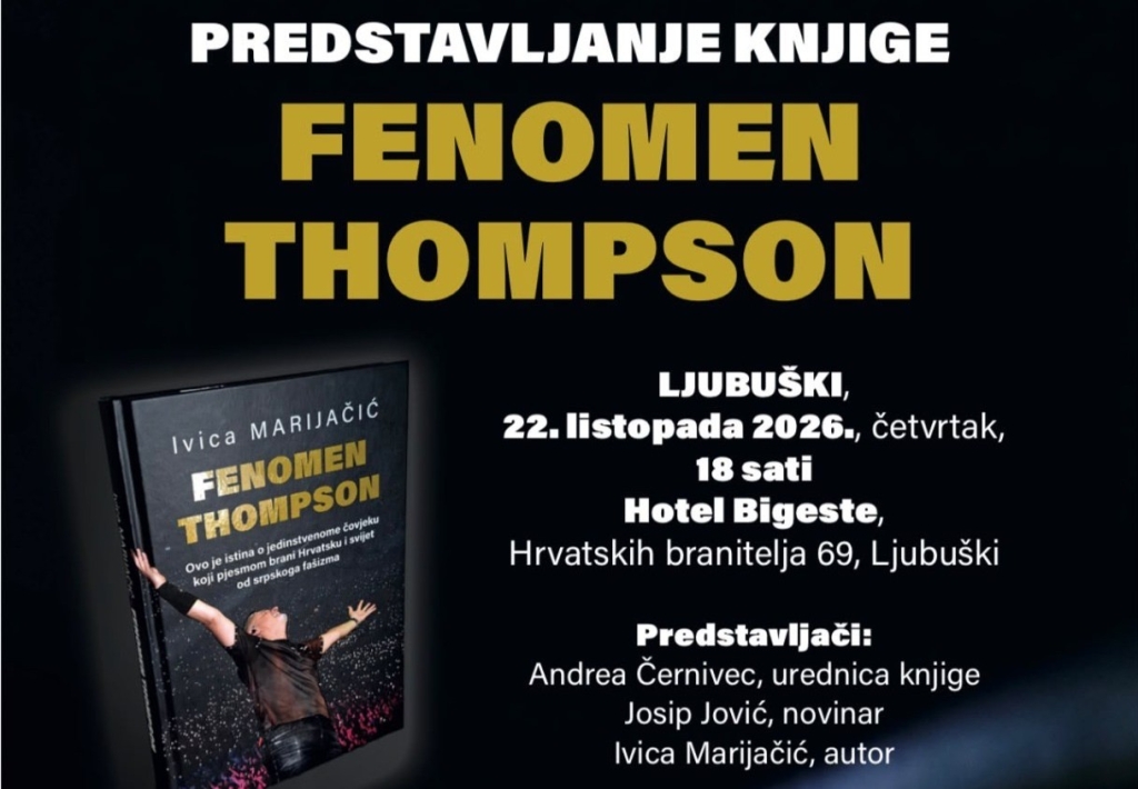 U Ljubuškom predstavljanje knjige „Fenomen Thompson“ autora Ivice Marijačića