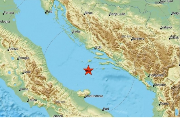 Novi potres 96 km od Splita