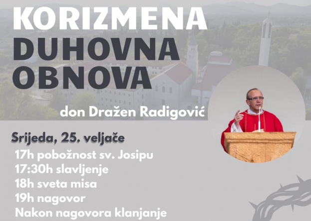 Danas počinje korizmena duhovna obnova na Humcu