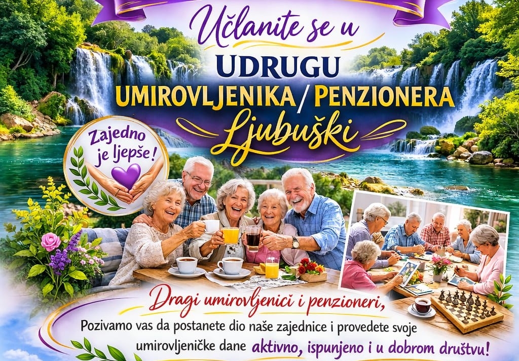 Udruga umirovljenika Ljubu&scaron;ki : Održavanje besplatnih radionica za svoje članove