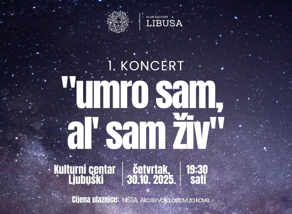 KK Libuša Ljubuški najavljuje: Koncert u Kulturnom centru