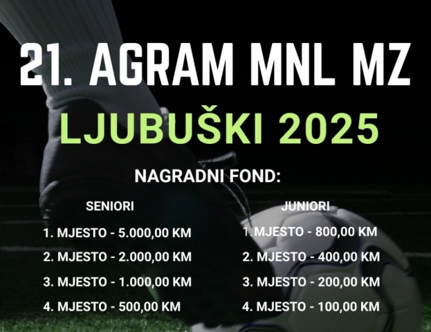 OTVORENE PRIJAVE ZA 21. AGRAM LIGU MJESNIH ZAJEDNICA GRADA LJUBUŠKOG